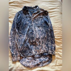 Blue Acid Wash Denim Skirt